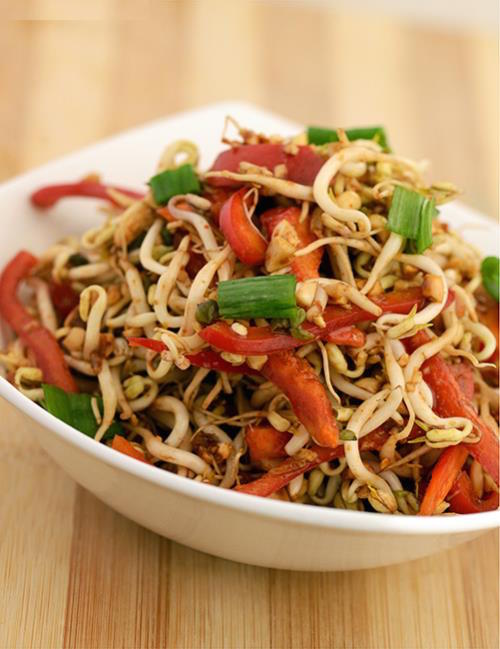 sprout salad with soy sauce